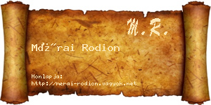 Mérai Rodion névjegykártya