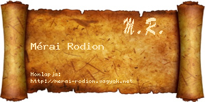 Mérai Rodion névjegykártya